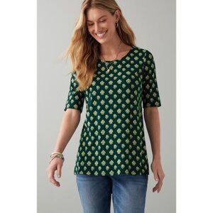 J.Jill Pima Slub Scoop Neck Side Slit Tee